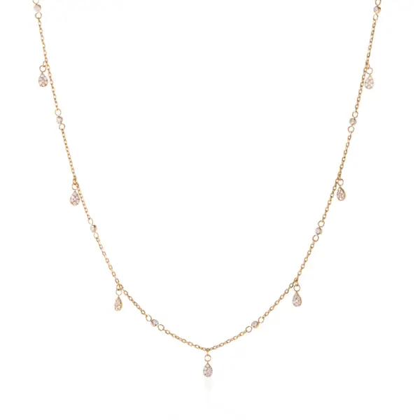 Diamond pear 18k gold chocker unique designer jewellery in ksa uae NY