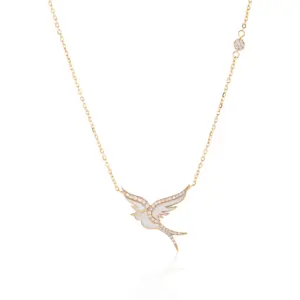 Avian Diamond Bird & 18k gold Necklace , unique designer jewellery in uae, ksa & NY