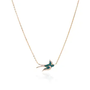 Azure Diamond Bird 18k gold Necklace unique designer jewellery in uae ksa NY
