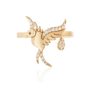 Beautiful bird design collection of vs diamonds + 18 carats gold jewellery in UAE KSA NY