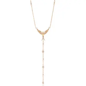 Diamond gold Chain Drop necklace with a unique bird design jewellery in ksa uae NY