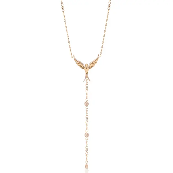 Diamond gold Chain Drop necklace with a unique bird design jewellery in ksa uae NY