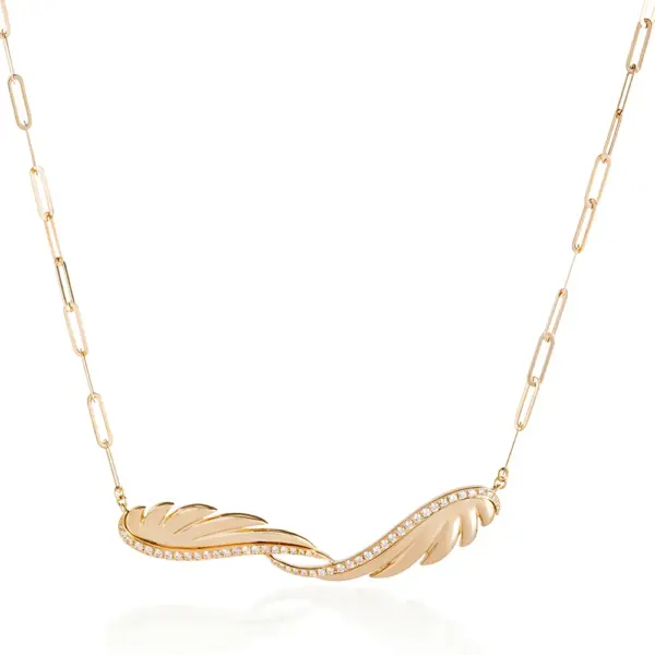 diamond chocker necklace birds wing design vs diamonds 18k gold designer jewellery in UAE KSA NY