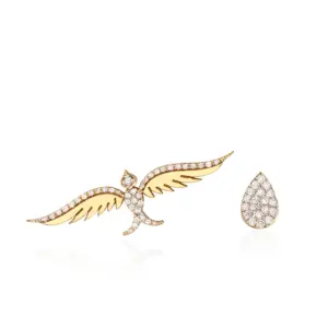 unique gold diamonds earrings of a beautiful bird a pear shaped vs diamonds for the elegant woman