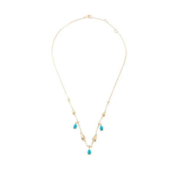 turquoise necklace vs diamonds 18k gold designer jewellery in UAE KSA NY