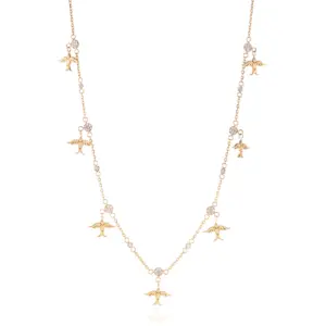 Multi happy birds Diamond necklace 18 carats gold chain, unique designer jewellery in uae, ksa & NY