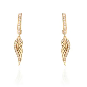 wing drop earring 18k gold designer jewellery in UAE KSA NY