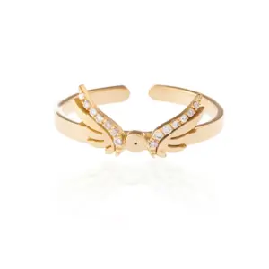 vs diamond & 18k gold bird ring, unique designer jewellery in uae, ksa & NY