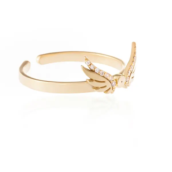 vs diamond 18k gold bird ring unique designer jewellery in uae ksa NY