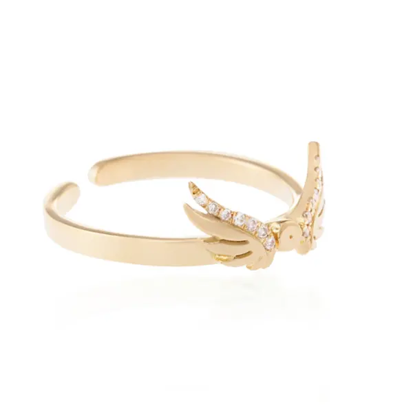 vs diamond 18k gold bird ring unique designer jewellery in uae ksa NY
