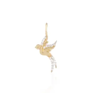 Bird of Happiness Pendant, unique gold & VS diamonds designer jewellery in uae, ksa & NY