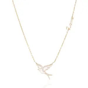 Pure Love White Diamond Bird Necklace unique jewellery design in uae ksa NY